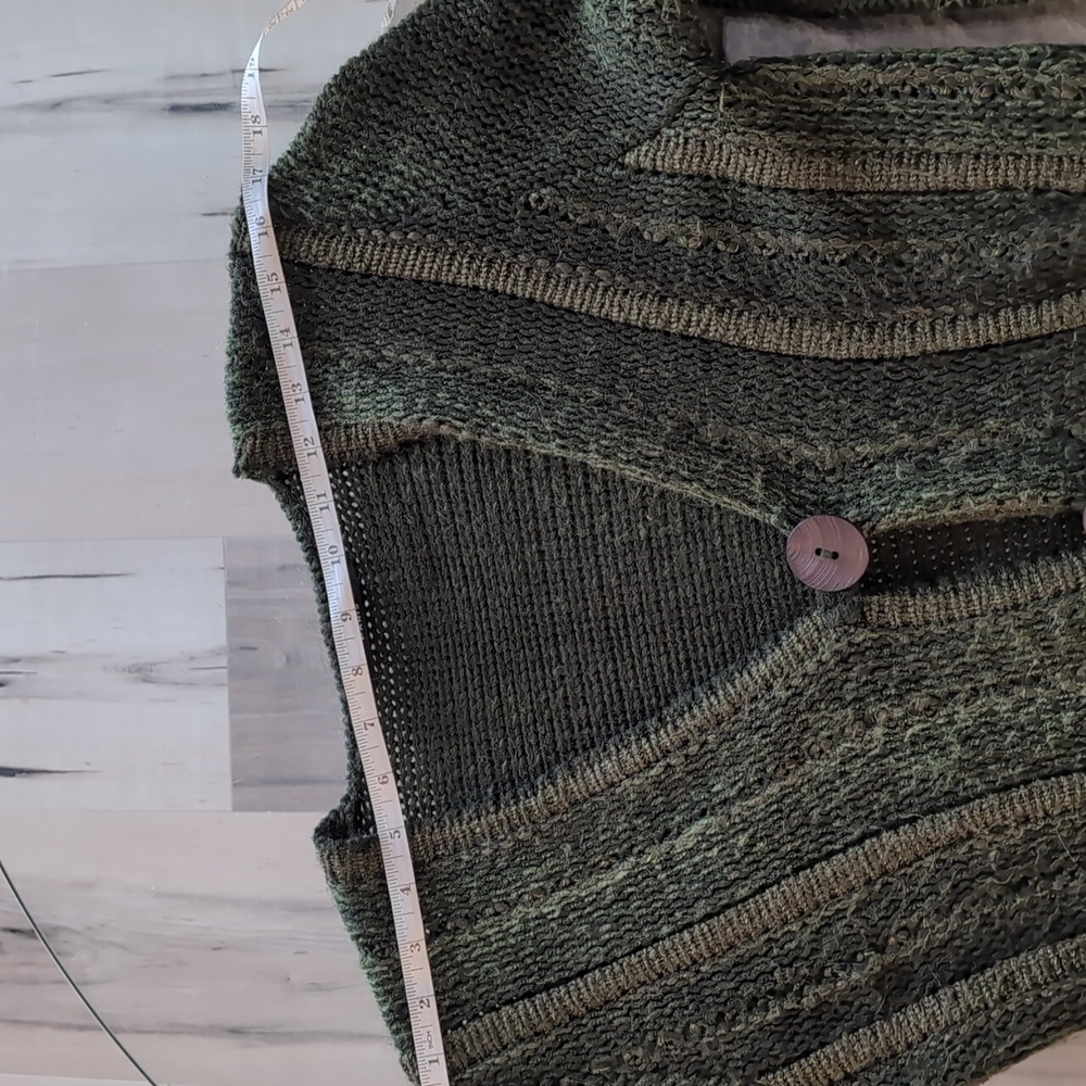 Y2K WHIMSYGOTH Fairycore Green Knit Big Button Cardigan Sweater - Picture 9 of 9